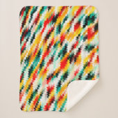 赤青緑黄白色抽象芸術パターン シェルパブランケット (正面)