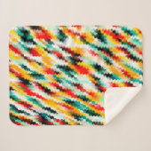 赤青緑黄白色抽象芸術パターン シェルパブランケット (正面(横))