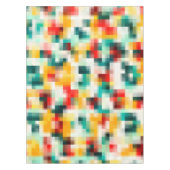 赤青緑黄白色抽象芸術パターン テーブルクロス (正面)