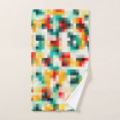 赤青緑黄白色抽象芸術パターン バスタオルセット (ハンドタオル)