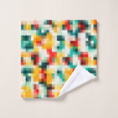 赤青緑黄白色抽象芸術パターン バスタオルセット (ウォッシュタオル)