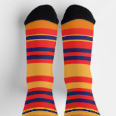 赤青黄ストライプ色 ソックス (上部)