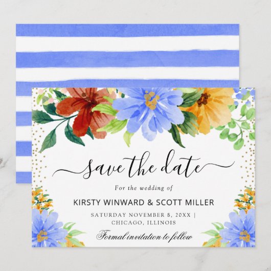 赤青黄夏結婚花 セーブザデート (正面/裏面)