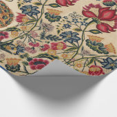 赤青黄花孔雀アンティークフローラ ラッピングペーパー (角)