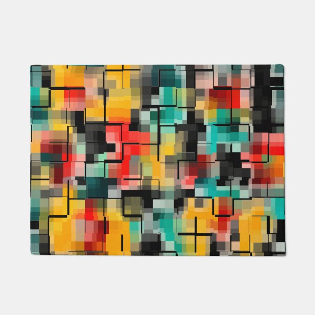 赤青黄黒 ドアマット (正面)