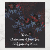 赤青黒 桜 ワインボトルラベル ワインラベル (シングルラベル)