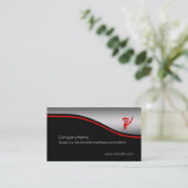 赤静か忍者暗殺者,赤いスウッシュ,メタルルック 名刺 (スタンド正面)