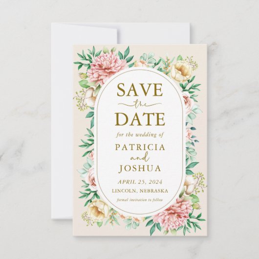 赤面あじさいフローラ日付のカー結婚ドを保存 セーブザデート (正面)