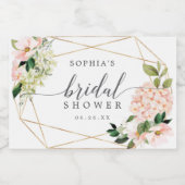 赤面あじさいブライダルシャワーきらめくワインラベル スパークリングワインラベル (シングルラベル)