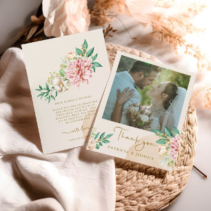 赤面あじさい結婚さんサンキューフォトカード サンキューカード