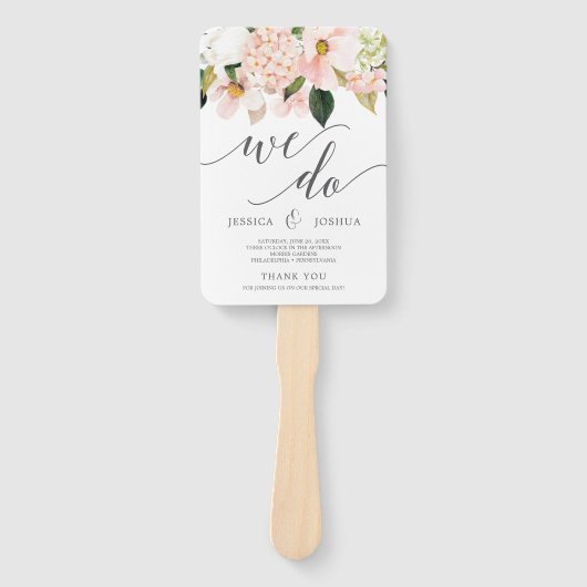 赤面あじさい結婚式 プログラムファン愛メモリ ハンドファン (正面)