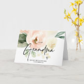 赤面おばあちゃんに私の結婚式の日おばあちゃん カード (黄色い花)