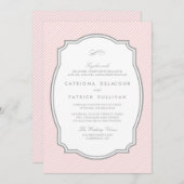 赤面およびグレーヴィンテージフレーム結婚式招待状 招待状 (正面/裏面)