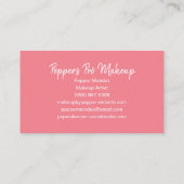 赤面およびショッキングピンクの水彩画のブラシの打撃 名刺 (裏面)