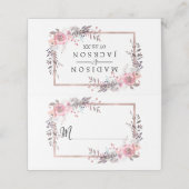 赤面およびバラ金ゴールドフレーム付きテーブル番号座席名 プレイスカード (外部開封)