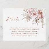 赤面およびバラ金ゴールド結婚の詳細エンクロージャカード 箔招待状ポストカード (正面)