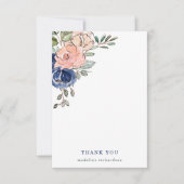 赤面および海軍手塗りの花柄 サンキューカード (正面)