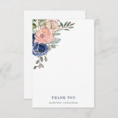 赤面および海軍手塗りの花柄 サンキューカード (正面/裏面)