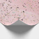 赤面および金ゴールドの大理石のterrazzoのデザイン ラッピングペーパー (角)