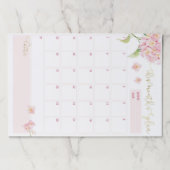 赤面および金ゴールドフローラの毎月のプランナーTo Doリスト ペーパーパッド (正面)