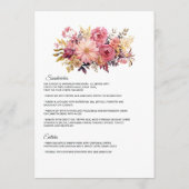 赤面および金ゴールドフローラ結婚の メニュー (裏面)