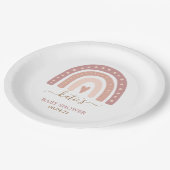 赤面お洒落ピンクレインボーガールベビーシャワー ペーパープレート (アングル)
