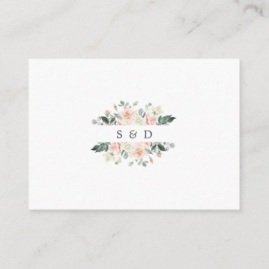 赤面お洒落白い花赤ちゃんシャワー詳細 エンクロージャーカード (裏面)