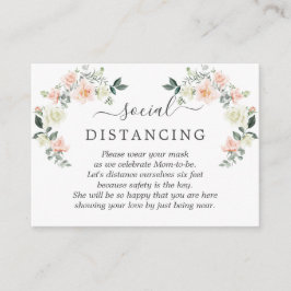 赤面お洒落白い花赤ちゃんシャワー詳細 エンクロージャーカード