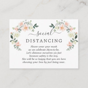 赤面お洒落白い花赤ちゃんシャワー詳細 エンクロージャーカード