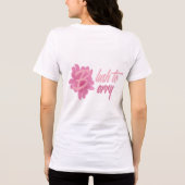 赤面からベリー – ミニマルフローラタイポグラフィロゴ トライブレンドTシャツ (裏面)