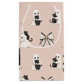 赤面かわいい幽霊と猫オンハロウィン抱き枕 スモールペーパーバッグ (裏面)