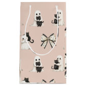 赤面かわいい幽霊と猫オンハロウィン抱き枕 スモールペーパーバッグ (正面)