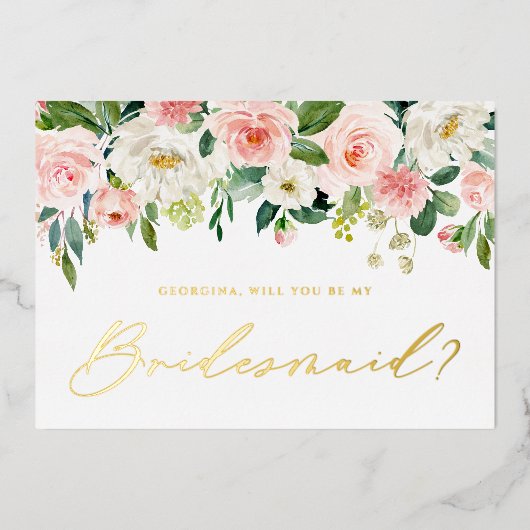 赤面かわいらしの花は私の花嫁になる 箔招待状 (正面)