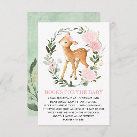赤面かわいらしウッドランドディアブックベビー図書室 エンクロージャーカード (正面/裏面)