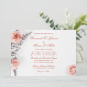 赤面かわいらしカーネーション花フローラ 招待状 (スタンド正面)