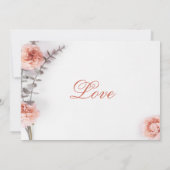 赤面かわいらしカーネーション花フローラ 招待状 (裏面)