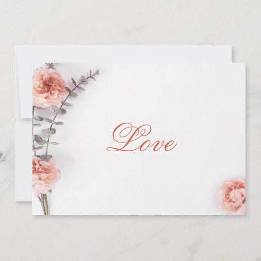 赤面かわいらしカーネーション花フローラ 招待状 (裏面)