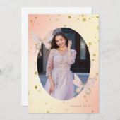 赤面かわいらしバタフライサンキューフォト 招待状 (正面/裏面)