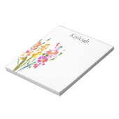 赤面かわいらしピンクの花 ノートパッド (回転)