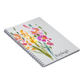 赤面かわいらしピンクの花 ノートブック (右側)