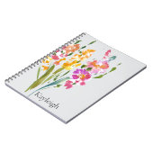 赤面かわいらしピンクの花 ノートブック (左側)