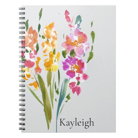 赤面かわいらしピンクの花 ノートブック (正面)