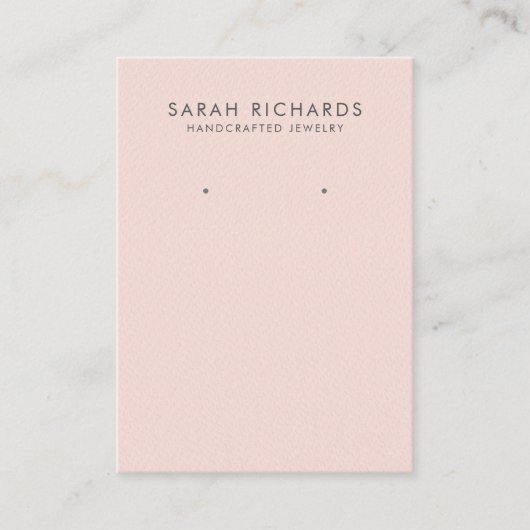 赤面かわいらしピンクイヤリングディスプレイ 名刺 (正面)