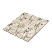 赤面かわいらしピンククリームチューリップフローラ タイル (側面)