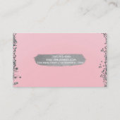 赤面かわいらしピンクシルバーグリッターグラムシモダンック 名刺 (裏面)