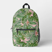 赤面かわいらしピンクトロピカルガールズ プリントバックパック (正面)