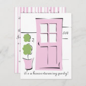 赤面かわいらしピンクドア 招待状 (正面/裏面)