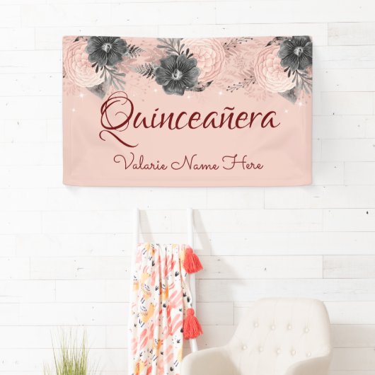 赤面かわいらしピンクフローラキンセアニェラ 横断幕 (インサイチュ)