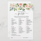 赤面かわいらしピンクボタニックブライダルシャワーゲーム (正面/裏面)