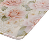 赤面かわいらしピンクローゼスフローラブライダルシャワー カッティングボード (角)